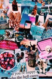 Collage, poster, advertisement, wall, design, minimal, decor. Download Aesthetic Pink Vsco Collage Wallpaper Wallpapers Com