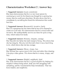 Characterization Worksheet 2 Answers Worksheets Reading Worksheets Answers And none of them involve dangling a watch. characterization worksheet 2 answers