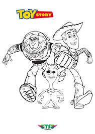 Select from 35418 printable crafts of cartoons, nature, animals, bible and many more. Happy Color Buzz Lightyear Woody And Forky Coloring Page Toy Story Tsgos Com