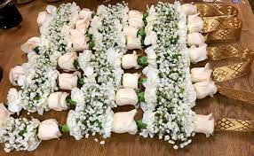 Roses And Babys Breath Garlands Indian Wedding Garland Babys Breath Garland
