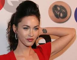 The tattoo is a chinese symbol for strength done in calligraphy and do to it's location. Interesting Facts About The Stars Tattoo Megan Fox