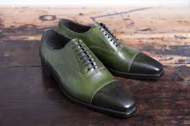 oxford fons gefinshed in grasgroen met antraciet gepoetste neus en hiel maakwijze blake rapid dress shoes men bespoke shoes mens fashion shoes