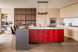The grey backsplash and countertop add a nice modern touch to the design while the golden accents create the cabinets and island are all red with black and white countertops and the floor and ceiling are. 75 Beautiful Kitchen With Red Cabinets And Marble Countertops Pictures Ideas July 2021 Houzz