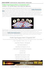 Prediksi Togel Singapura Kamis 12 September 2019 Angka Keramat By Prediksikuburan Issuu