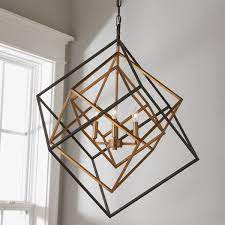 Prismatic Cubed Chandelier 4 Light In 2021 Modern Chandelier Contemporary Light Fixtures Geometric Lighting