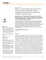 Students will learn health concepts and values with the goal of promoting a . Pdf Effects Of A New Intervention Based On The Health At Every Size Approach For The Management Of Obesity The Health And Wellness In Obesity Study