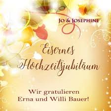 Passende sprüche zur hochzeit und glückwünsche, haben wir zusammengestellt. Eiserne Hochzeit Spruch De Hochzeit