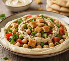 مطبخ - سلطة الحمص بالطحينة والخضار المنعش (فتوش حمص) 🥙🍋🌿 دي سلطة شرقية أصيلة بس بلمسة جديدة، مليانة بروتين وطعمها غني ومختلف! تنفع طبق رئيسي كمان! 😋 المقادير: كوبايتين حمص مسلوق (أو
