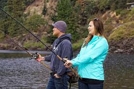 Fishing with grandpa f1uploaded by: Hd Wallpaper Two Person Fishing At The Lake Anglers Salmon Man Woman Couple Wallpaper Flare