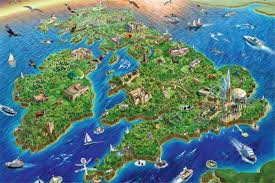 The remainder of ulster belongs to the uk and is known as northern ireland. Puzzle Nagy Britannia Es Irorszag Terkep 1 500 Db Puzzlemania Hu