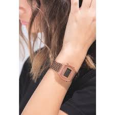 Over 80% new & buy it now; Rose Gold Casio 73 Liked On Polyvore Featuring Jewelry Watches Pink Gold Watches Digital Wris Vintage Watches Women Pink Gold Jewelry Rose Gold Watches