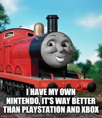 James is a medium sized red engine with fine scarlet coat and brass dome. Pin On Meme