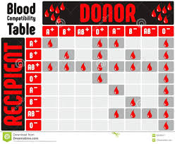 Blood Types Compatibility Table With All Blood Groups Stock