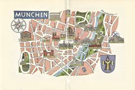 1956 Illustrated City Maps From Germany By Dore Ogrizek In 2020 City Map Drawing City Maps Map