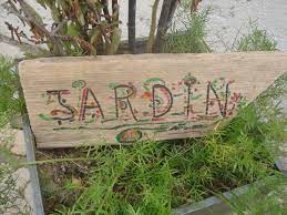 bois flotte pancarte de direction jardin novelty sign deco decor