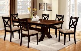 These tables are generally around 36 inches in height while the chairs can be around 41 inches tall while being able to seat between 4 to 10 people. Cm3776t Liberta Dining Set 7pc In Dark Oak Black By Foa