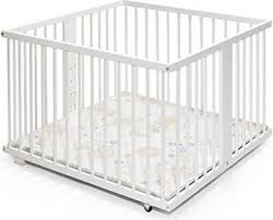 Baby Playpen Wooden 100x100 Cm White Baby Playpen Playpen Furniture