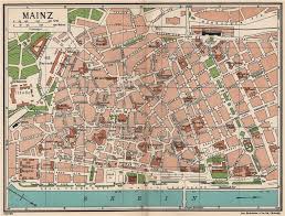 Details About Mainz Vintage Town City Map Plan Germany 1933 Old Vintage Chart