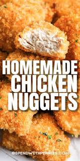Crispy Chicken Nuggets Are An At Home Version Of Your Favorite Take Out Dish Serve Chicken Nugget Recipes Homemade Chicken Nuggets Best Chicken Nugget Recipe