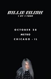 Black And White Billie Eilish Poster Billie Eilish 26 Adv 96 Vip Package All Ages Doors 6 00pm Show 7 00pm Concert Posters Gig Posters Billie Eilish