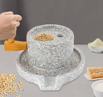 Miumaeov Manual Industry Millstone Natural Granite Mill Grinder 7.87in  Rotating Plate Dry & Wet Grinding Stone