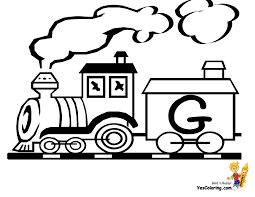 Alphabet train with bears and gifts coloring page for kids printable. Toy Train Christmas Alphabet Free Christmas Alphabet Coloring