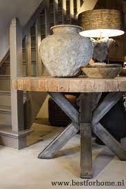 stoere ronde eettafel oud hout robuuste landelijke tafel op metalen poot no 344 bfh91919 ronde eettafel eettafel landelijke eettafels