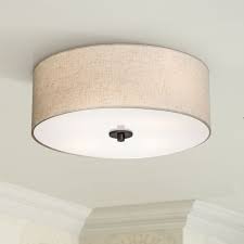 The flush mounting lighting illuminates the rooms in your home with a delicate halo of light. Regency Hill Modern Ceiling Light Flush Mount Fixture Bronze 18 Wide Off White Oatmeal Fabric Drum Shade Bedroom Kitchen Hallway Walmart Com Walmart Com