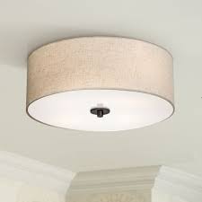 The drum shape allows our suzette ceiling mount light fixture to hang flush, so it's especially good for lower ceilings. Regency Hill Modern Ceiling Light Flush Mount Fixture Bronze 18 Wide Off White Oatmeal Fabric Drum Shade Bedroom Kitchen Hallway Walmart Com Walmart Com