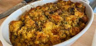 Cornbread Dressing With Sausage And Mushrooms Recipe In 2020 Stuffed Peppers Sage Sausage Thanksgiving Recipes