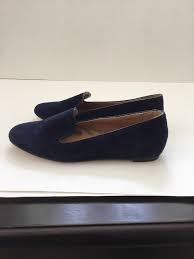 J Crew Womens Navy Blue Cora Suede Slip On Loafers Size 6 5