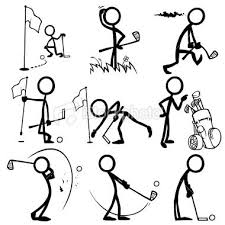 Stickfigures Playing Golf Stick Figure Drawing Stick Figures Golf Drawing