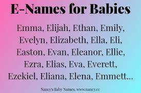 E Names For Babies Baby Names E Baby Girl Names E Boy Names