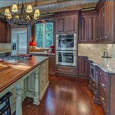 Don't forget to pin these ideas and follow us on pinterest @homeawakening. Dark Wood Cabinets With Light Wood Floors Kitchen Interior Design Nj Pa