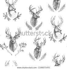 Wailing wolf, a mountain landscape, a forest, a night and a moon. Deer Head Drawing At Getdrawings Free Download