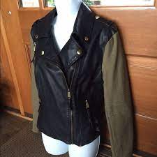 Bcbgeneration Mixed Media Military Moto Jacket Jackets Bcbgeneration Military Moto Jacket