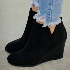 Découvrez les dernières tendances et nouveautés sur la boutique en ligne besson. Talons Compenses En Daim A La Mode Pour Femmes Fermeture A Glissiere Couleur Unie Bottines A Bout Rond Chaussures Noir Achat Vente Talons Compenses En Daim A La Pas Cher