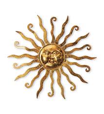 Gold Metal Sun Wall Hanging With Etched Swirl Detail Gold Metal Wall Art Metal Sun Wall Art Metal Wall Art