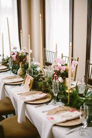 Elegant Woodsy Wedding With Pops Of Burgundy Ruffled Woodsy Wedding Wedding Wedding Tablescapes