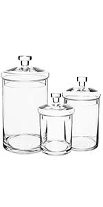 Check spelling or type a new query. Amazon Com Set Of 4 Clear Glass Apothecary Jars Wedding Candy Serving Canisters Decorative Small Storage Bottles Home Improvement