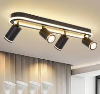 LED 4 Light Track Lighting Spotlight Kit, Black Ceiling ...