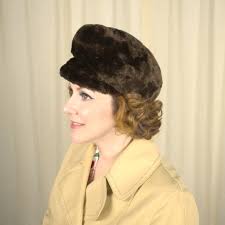 1960s Brown Faux Fur Hat