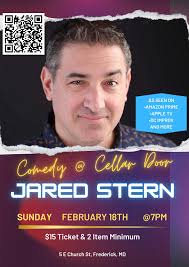 Cellar Door is bringing more hilarious comedy to Frederick, Maryland this  Sunday at 7 PM ! We have Matt Bergman headlining the comedy show. You know  Matt from Comedy Central, Dry Bar,