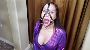 BoundHub - ring gag harness girl covered with sperm