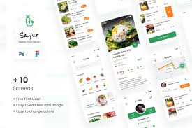 Perfect tool to help you create food ordering & food delivery apps. Sayur Healthy Food Delivery Ios Ui App Design In Ux Ui Kits On Yellow Images Creative Store