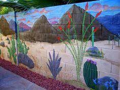 The shapes of our retaining wall blocks permit 90 degree corners and curves to be included in designs, which gives designers. Mural On Cinder Block Wall Artistic Joys Cubit Murals For The Outdoors Forum Block Wall Desert Desert Mural Outdoor Murals Garden Wall Art