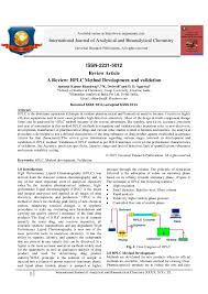 Pdf A Review Hplc Method Development And Validation