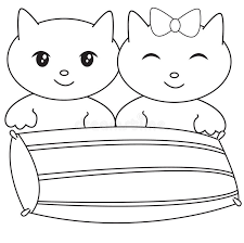 New free coloring pagesbrowse, print & color our latest. Two Kittens With A Pillow Coloring Page Stock Illustration Illustration Of Detail Clipart 53482240