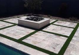 These pavers make excellent stepping stones in gardens. Travertine Pavers Borders Beyond Landscaping