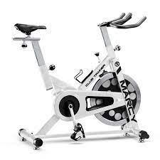 Marcy Club Revolution Indoor Home Gym Exercise Bike Trainer White Black Used Biking Workout Bike Trainer Indoor Cycling Workouts